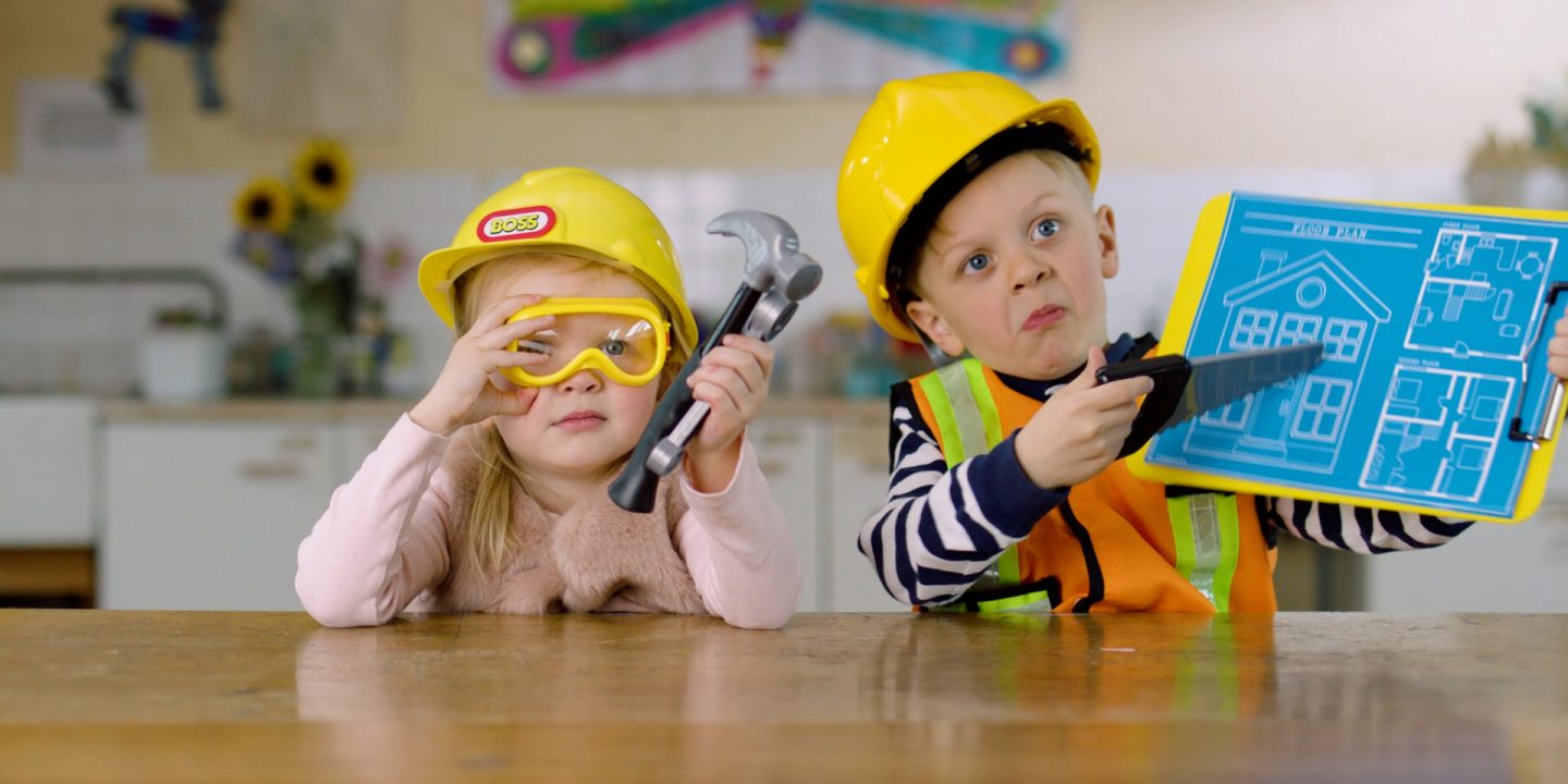 Kids showing a plan